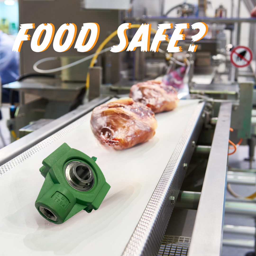 Food-safe bearings for hygienic food production